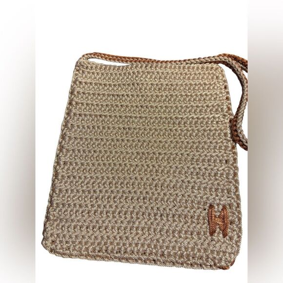 New Handcrafted Tan/Copper Crochet Shoulder Bag - Picture 4 of 8